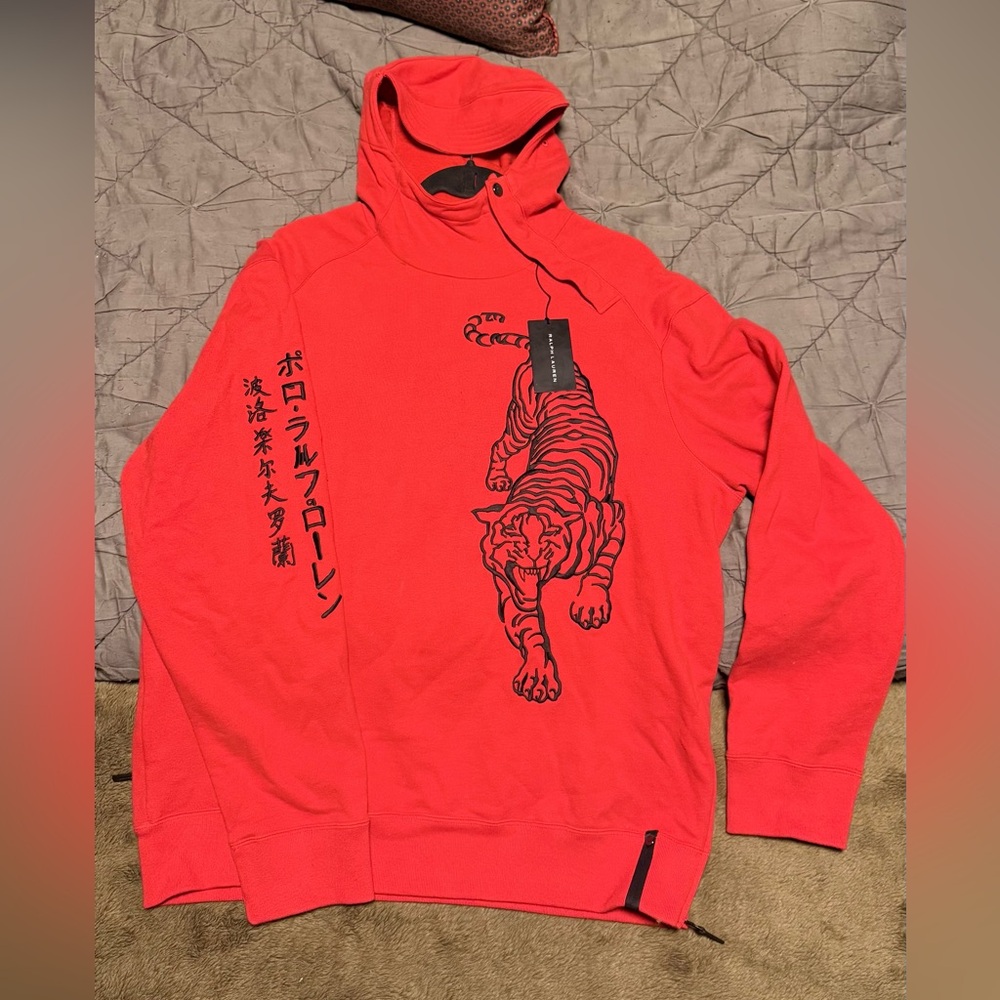 Ralph Lauren Black Label Red Kinzo Tiger Hoodie early 2000's XL
